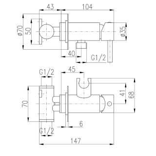 Гигиенический душ со смесителем Rav Slezak Seina SE843F хром